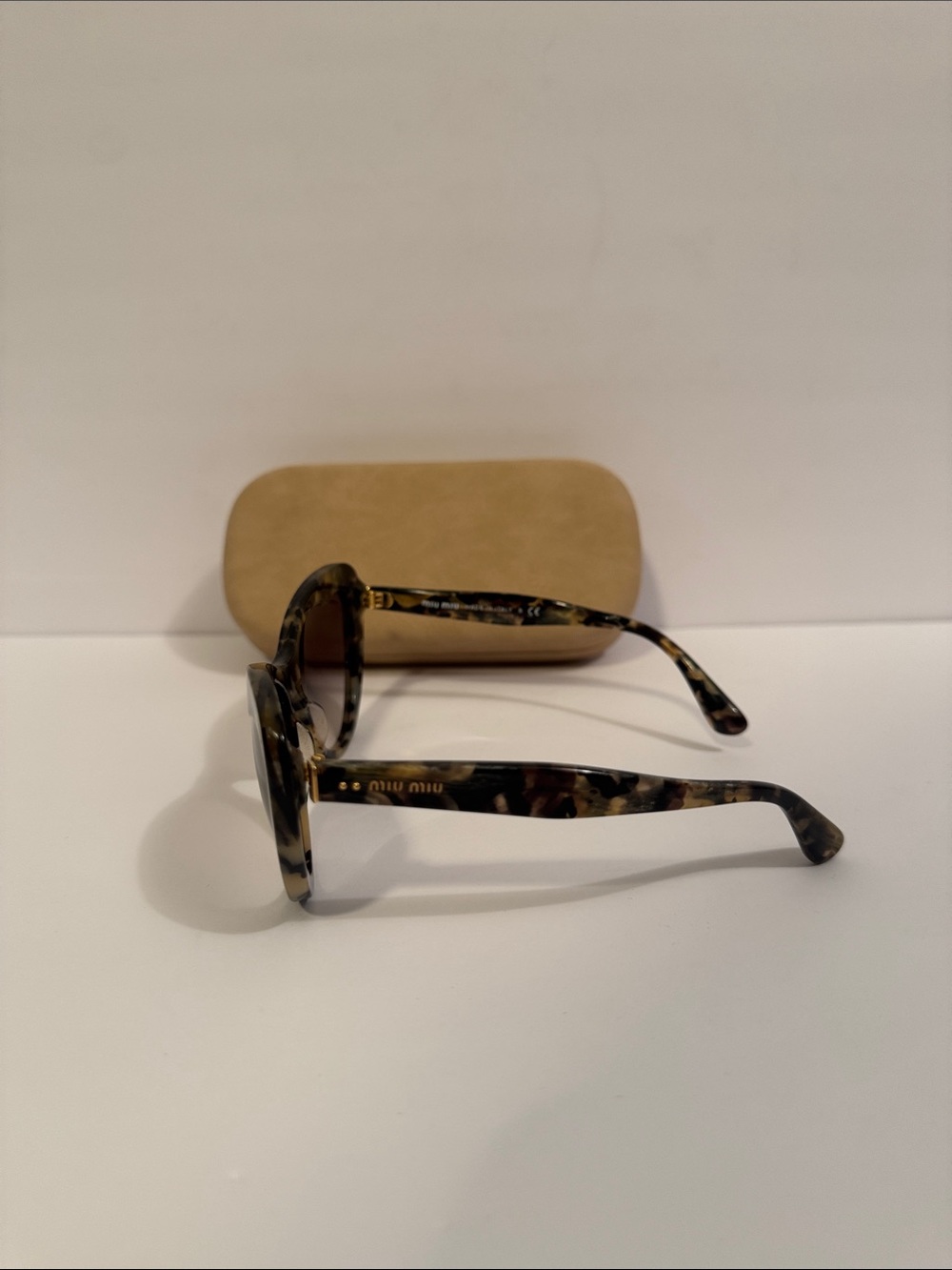 Miu Miu Tortoiseshell Cat-Eye Sunglasses— SMU040 - Picture 5 of 5